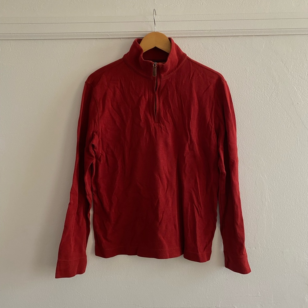 Banana Republic Rust Quarter-Zip Pullover